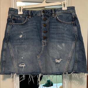 Denim Button-Up Skirt